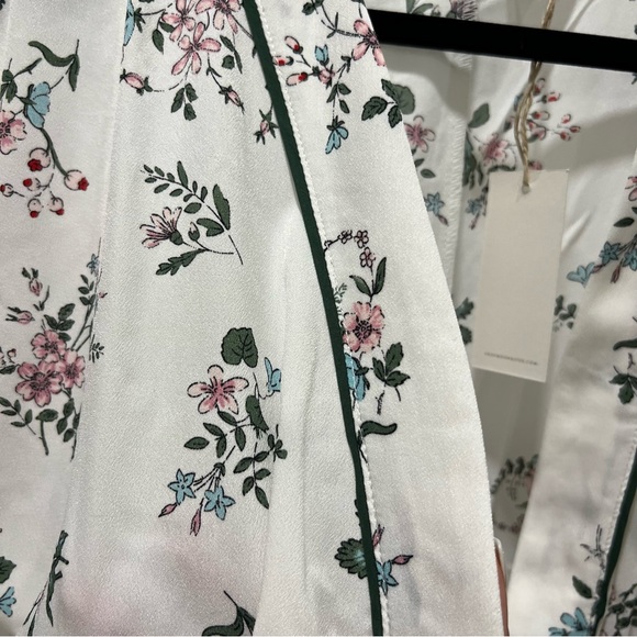 Anthropologie Moon River Short White Robe with Pink Flowers. Several Available - Picture 4 of 6